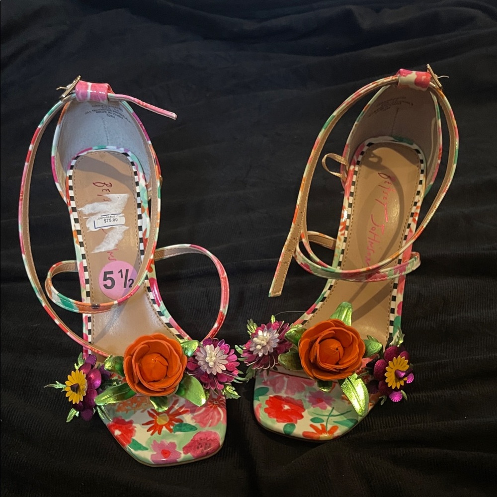 Betsey Johnson Multicolor Floral Heels